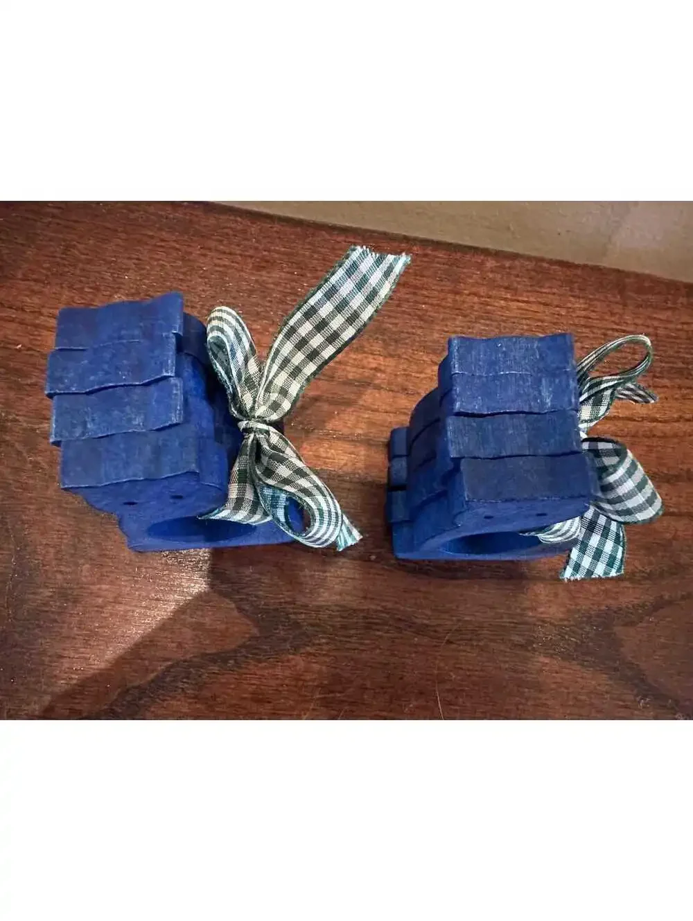 Vintage Aarikka Finland Cobalt Blue Cat Napkin Rings Set of 4